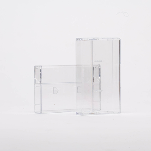 Tapemuzik Kassette Snapbox Doppel Hülle Transparent mit Pin