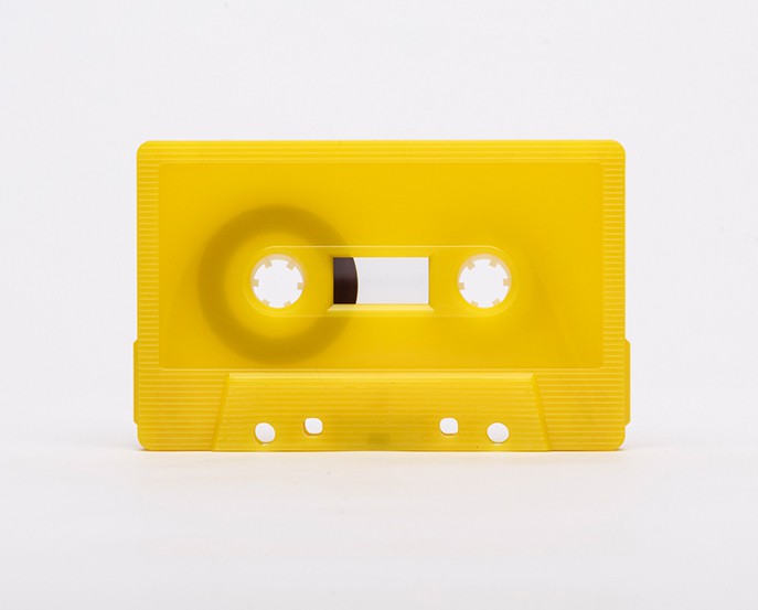 cassette tapemuzik light yellow without protection notch