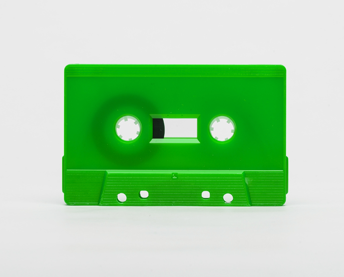 Tapemuzik Kassette ohne Löschlasche Grün
