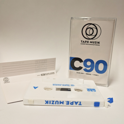 C-90 Blank cassette incl. cover & snapbox, 5-pack