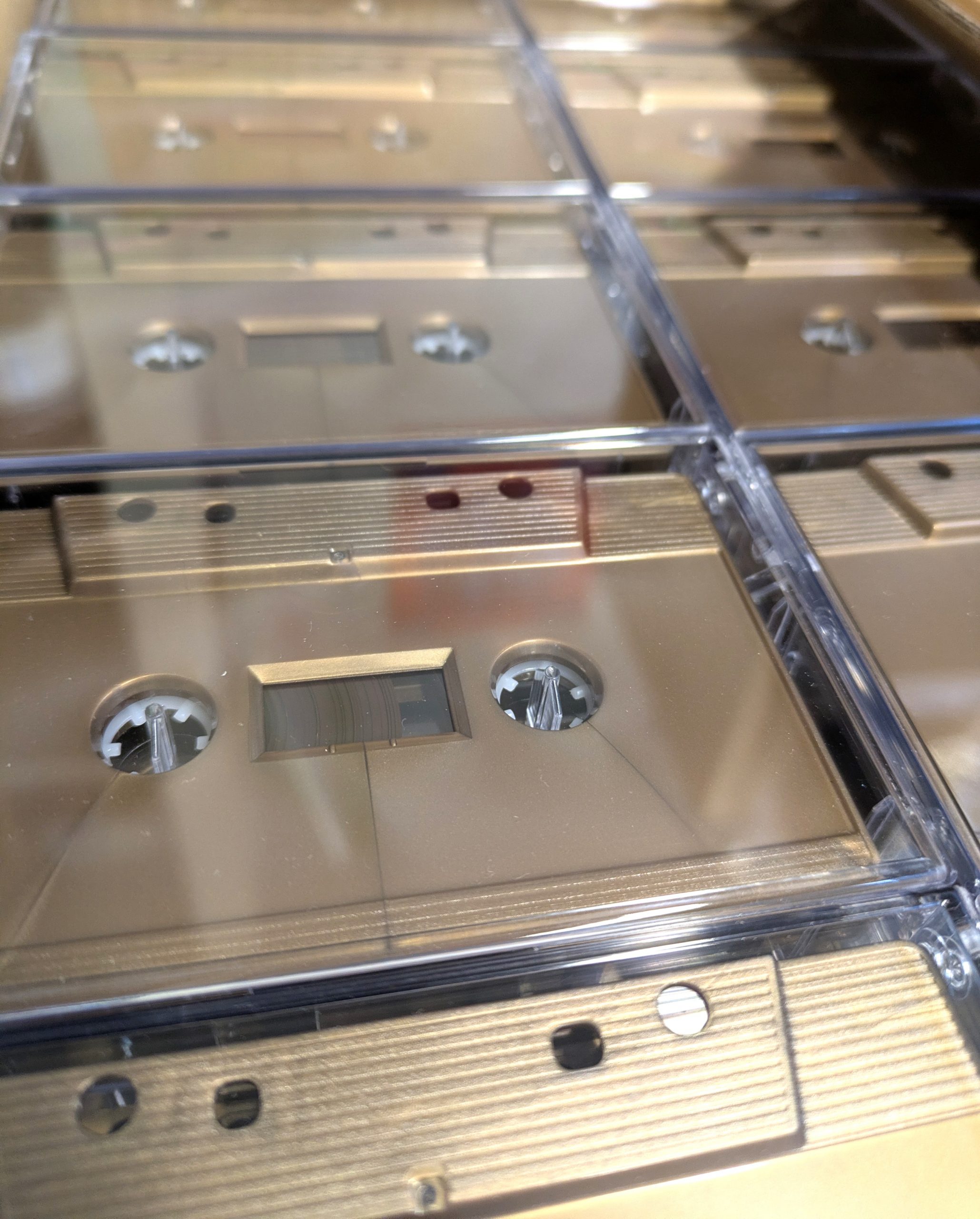 Special Offer: Gold C-90 Cassettes, including transparent snap boxes with pins - 100 pieces