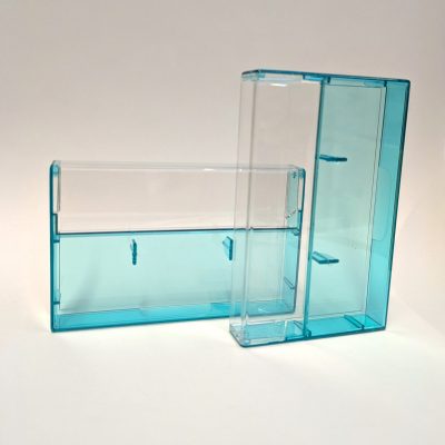 Snapbox/ Norelco Box: Front Panel Transparent, Back Panel Light Turquoise