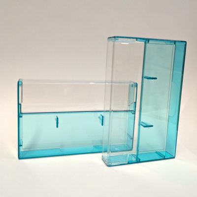 Snapbox/ Norelco-Box Türkis Transparent mit Pin